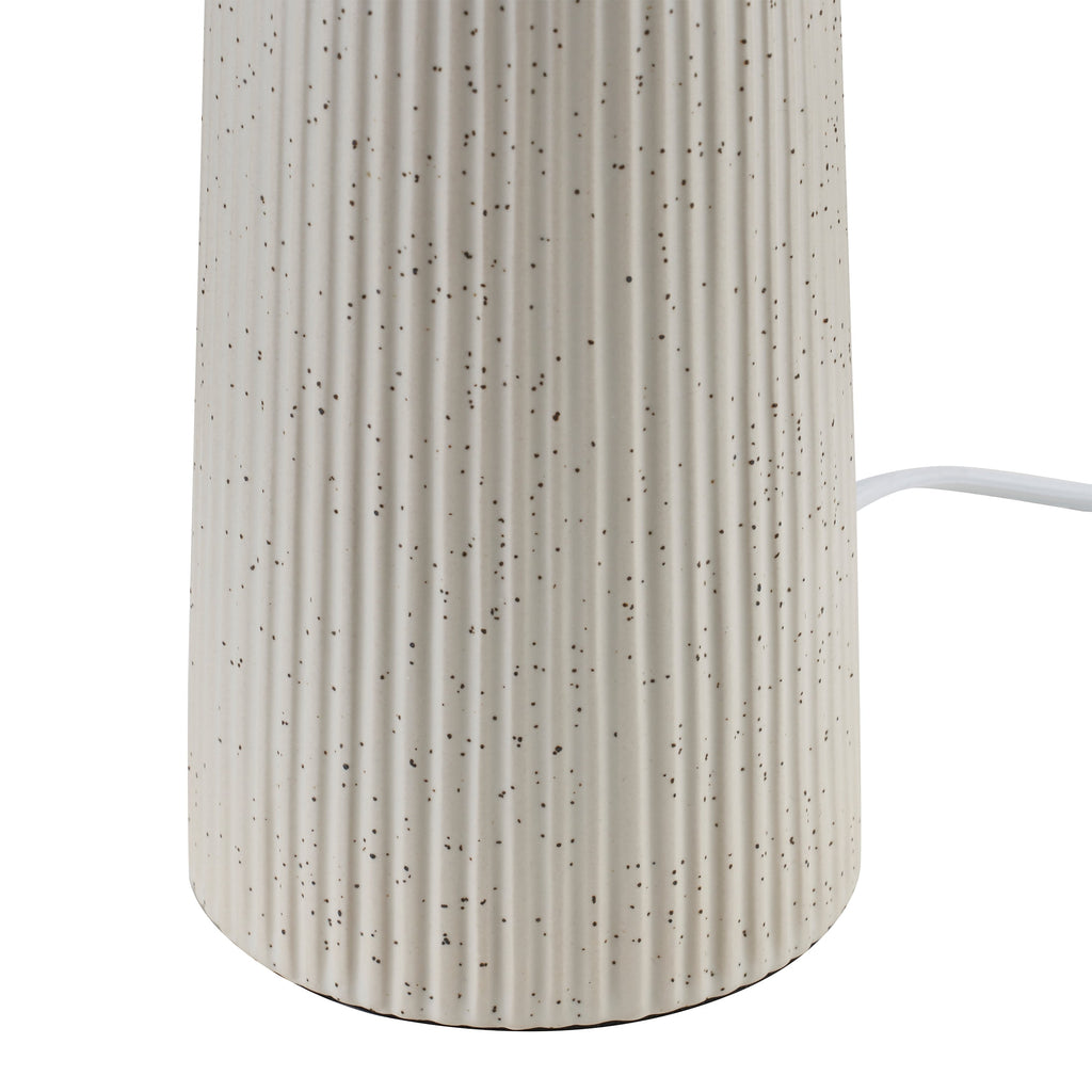 Home Decor Collection 18"in Ribbed Ceramic Table Lamp with Ivory Pleated Shade