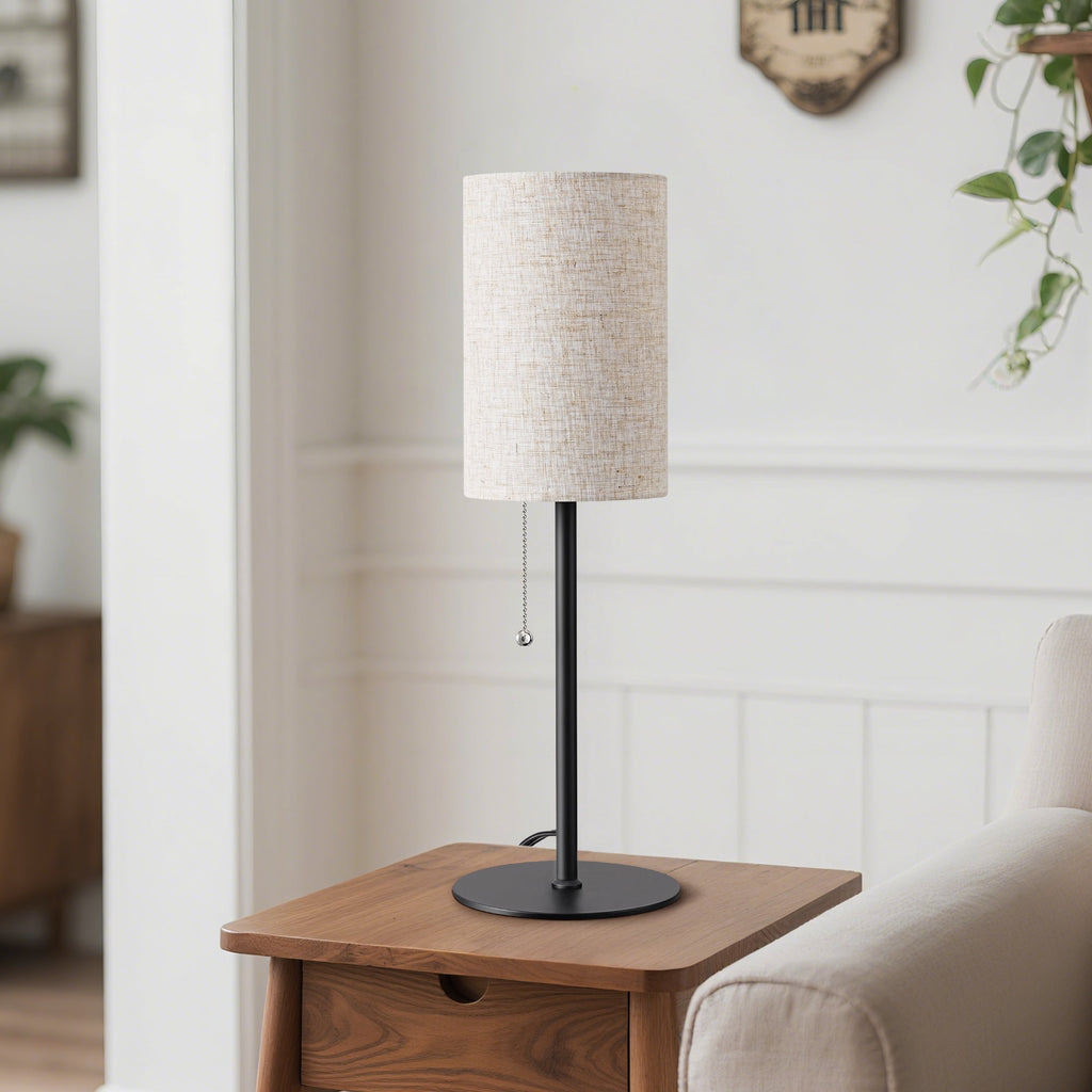 EDISHINE Table Lamps set of 2 for Living Room Bedroom Modern Style Pull Chain Switch